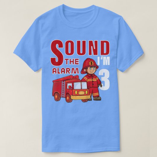 キッズ消防士3rd誕生日キッズ消防車トッド tシャツ (デザイン正面)
