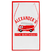 キッズ消防車の誕生日パーティー スモールペーパーバッグ (裏面)