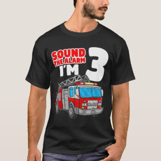 キッズ消防車3歳消防士3 Tシャツ