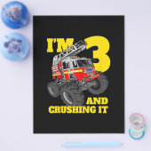 キッズ消防車3rdバースデーボーイ幼児 チラシ (シングル)