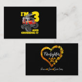 キッズ消防車3rdバースデーボーイ幼児 名刺 (正面/裏面)