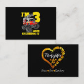 キッズ消防車3rdバースデーボーイ幼児 名刺 (正面/裏面)