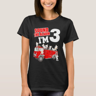 キッズ消防車3rd誕生日ボーイ幼児ファイアーファイト tシャツ