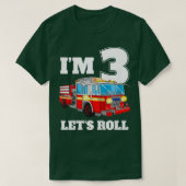 キッズ消防車3rd誕生日ボーイ幼児ファイアーファイト tシャツ (デザイン正面)