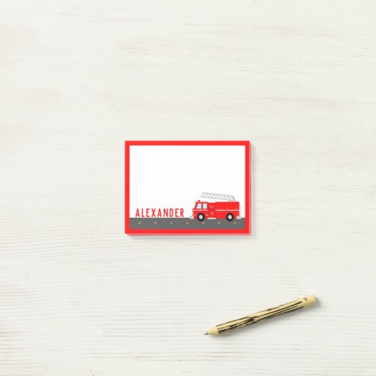 キッズ消防車 ポストイット (デスク上)