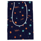 キッズ深い宇宙射撃、 発砲星惑星ブラックホール ミディアムペーパーバッグ (正面)