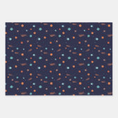 キッズ深い宇宙射撃、 発砲星惑星ブラックホール ラッピングペーパーシート (正面)