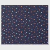 キッズ深い宇宙射撃、 発砲星惑星ブラックホール ラッピングペーパー (フラット)