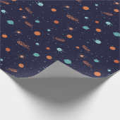 キッズ深い宇宙射撃、 発砲星惑星ブラックホール ラッピングペーパー (角)