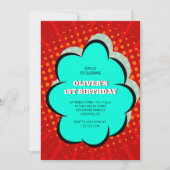 キッズ漫画ブック1st誕生日パーティー 招待状 (正面)