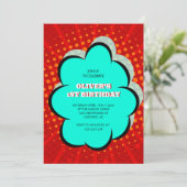 キッズ漫画ブック1st誕生日パーティー 招待状 (スタンド正面)