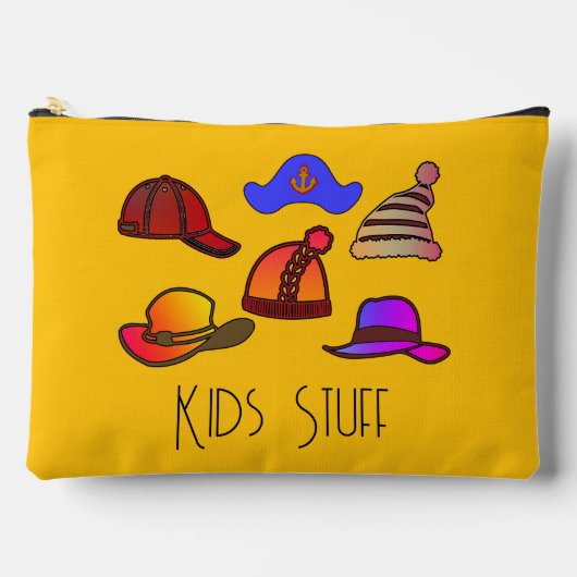 キッズ物黄 アクセサリーポーチ (正面)