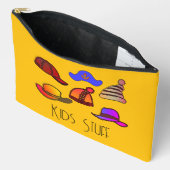 キッズ物黄 アクセサリーポーチ (見開き)
