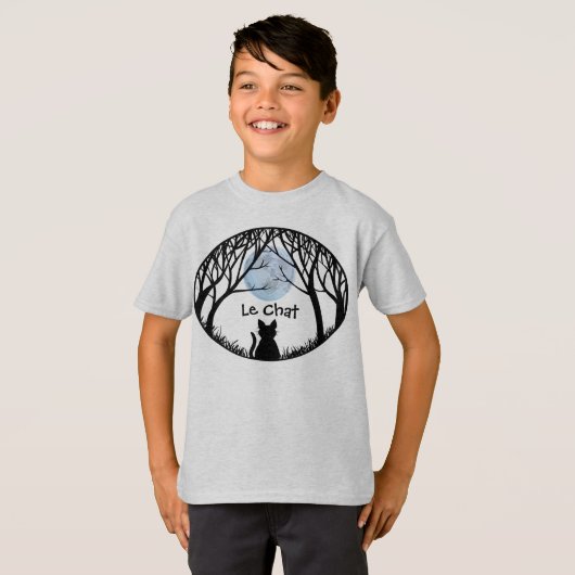 キッズ猫好きフード付きスウェットシャツファットキャットキッズスウェットシャツ Tシャツ (正面フル)