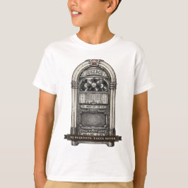 キッズ用おもしろジュークボックスTシャツ "DJリクエストはお断り" Tシャツ