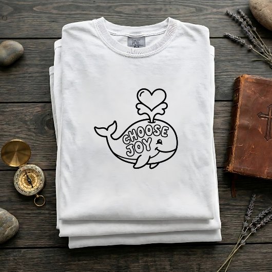 キッズ用ジョイをチョイスするクジラのSVG Tシャツ
