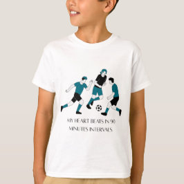 キッズ用フットボールファンのハートビートモチベーションテイ Tシャツ