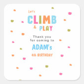 キッズ登山誕生日パーティー スクエアシール (正面)