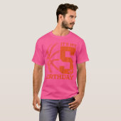 キッズ私の5誕生日バスケットボールの5誕生日 Tシャツ (正面フル)