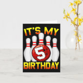 キッズ私の5誕生日ボーリング5歳バット カード (黄色い花)