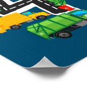 キッズ私は4歳の誕生日少年ごみトラック ポスター (角)