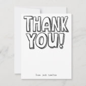 キッズ空白のおもしろいカラーリングフラットサンキューカード サンキューカード (正面)