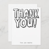 キッズ空白のおもしろいカラーリングフラットサンキューカード サンキューカード (正面/裏面)