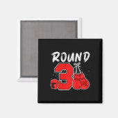 キッズ第3ボクシング誕生日パーティー3歳のボックス マグネット (正面/裏面)