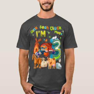 キッズ納屋周囲の庭第3期バースデーファーム動物3年 Tシャツ
