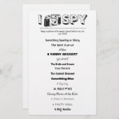 キッズ結婚/イベントI-Spyアクティビティゲームシート (正面/裏面)