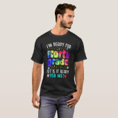 キッズ絞り染め私が4年生に向けて準備ができている読 Tシャツ (正面フル)