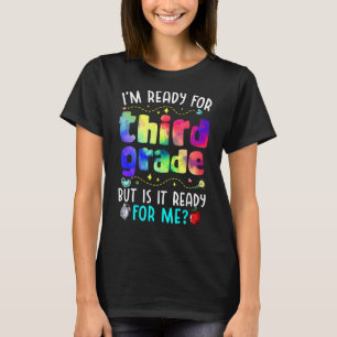 キッズ絞り染め私は三年生に準備ができている準備ができている Tシャツ