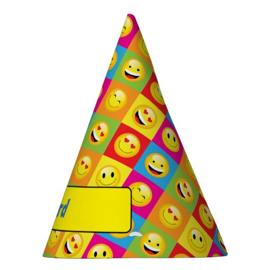 キッズ絵文字バースデーパーティハッピーマイリー顔 パーティーハット (右)