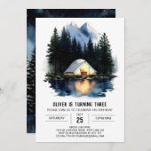 キッズ自然リトリート誕生日招待状 招待状 (正面/裏面)