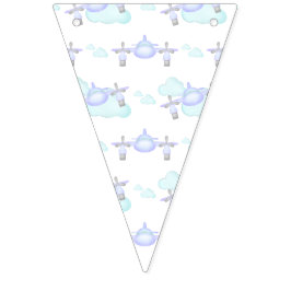 キッズ薄紫航空飛んでいる誕生日 バンティングフラッグ