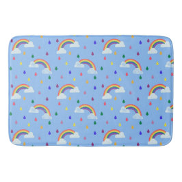 キッズ虹の雨滴パターンかわいい バスマット