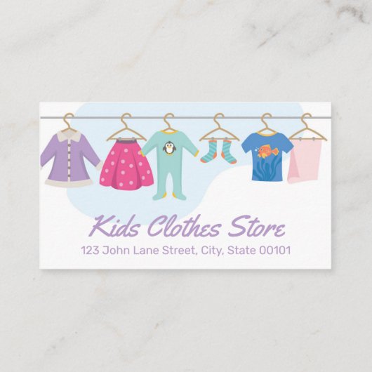 キッズ衣料品店の名刺 名刺 (裏面)