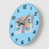 キッズ裁縫クラスおもしろいクラフティング学と ラージ壁時計 (傾斜)