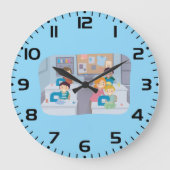 キッズ裁縫クラスおもしろいクラフティング学と ラージ壁時計 (正面)