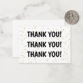 キッズ誕生日ブラック金ゴールドグリッターありがとう ノートカード (正面/裏面インサイチュ)