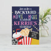 キッズ誕生日ムービーナイトパーティー 招待状 (スタンド正面)