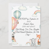 キッズ誕生日招待状 – かわいいホットエアバルーン 招待状 (裏面)