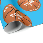 キッズ誕生日，バスケットボール，名前の年齢，追加文字 ラッピングペーパー (ロールコーナー)