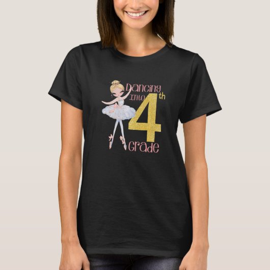 キッズ踊りへ4年生バレエ戻るScho Tシャツ (正面)