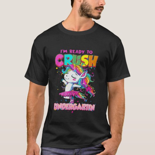 キッズ踊りユニコーンガール新学期レディCru Tシャツ (正面)