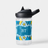 キッズ追加イニシャル星三角形の青い黄色 ウォーターボトル (左面)