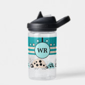 キッズ追加イニシャルladybugsターコイズクリーム ウォーターボトル (左面)