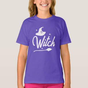キッズ邪悪な魔女ハロウィーンTシャツ、ハットブルーム Tシャツ