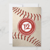 キッズ野球の誕生日またはチームのパーティー 招待状 (裏面)