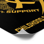 キッズ金ゴールドリボン小児癌認識度恋しく思B ポスター (角)